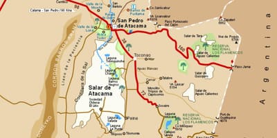 Atacama dezè Chili kat jeyografik